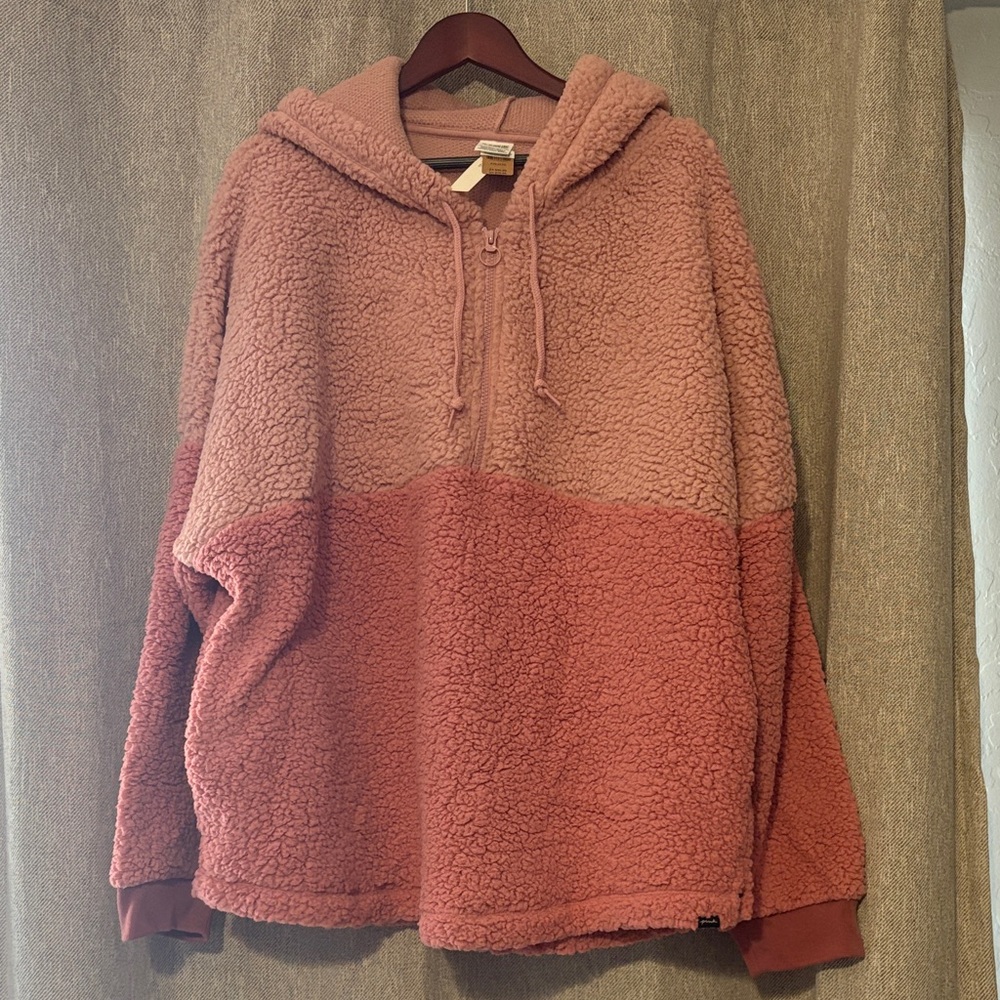 PINK Victoria's Secret Two-Tone Teddy hooded Jacket